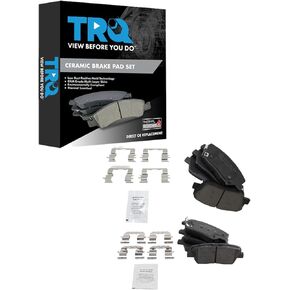 TRQ Brake Pads Ceramic Compatible with 2017-2018 Hyundai Santa Fe Sport