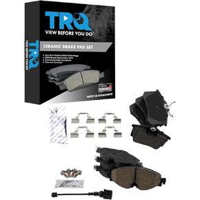 TRQ Brake Pads Ceramic متوافق مع 2015 فولكس واجن جولف جولف سبورتواجين