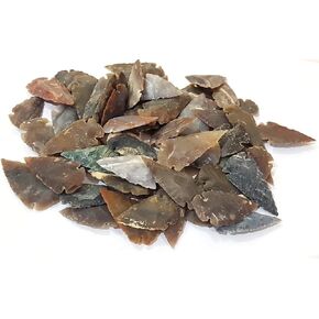 200 PC Multicolor Points Headpoint Arrowhead | نقاط رأس الحربة الحجرية المصنوعة بشكل جميل - الحجم: 1 بوصة تقريبا