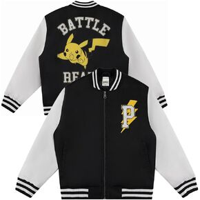 Pokemon Battle Ready Varsity Bomber Jacket for Boys - Toddler & Kids Bomber Jacket - Retro Style Zip-Up Kids Varsity Jackets
