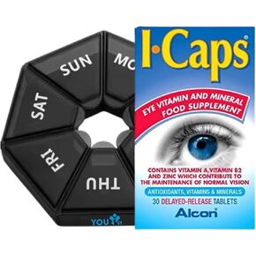 ICAPS Vitamin Multivitamin Lutein & Zeaxanthin ، 30 قرصًا ، منظم ملحق الحزمة