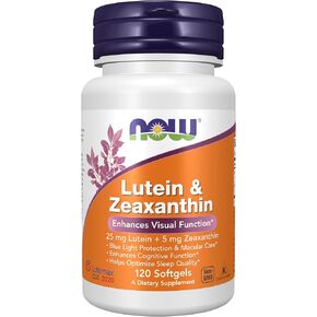 الآن المكملات الغذائية ، اللوتين و zeaxanthin مع 25 ملغ اللوتين و 5 ملغ Zeaxanthin ، 120 Softgels