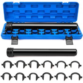 CMOOD Inner Tie Rod Removal Tool Kit, 13 Pcs Inner Tie Rod Tool Set with 12 Crowfoot Adapters Tie Rod Removal Tool, 1/2 Inch Drive Tube Tie Rods Tool for Cars Removes and Installs Tie Rods Tool