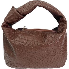 Philomena Women's Knot Strap Leather Leather Leather Leather Leatherbags Zipper Hobo Clutch Pounds