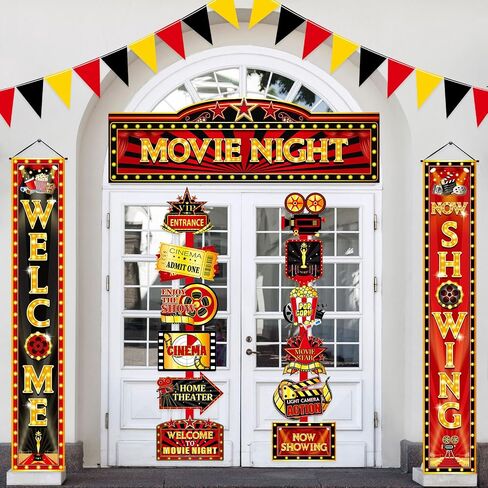 Shinyrelief 15 PCS Circus Decorations Carnival مخططة المظلة الشرفة لافتة الكرنفال موضوع الاتجاهية ترحيب في السيرك لمستلزمات حفلة عيد الميلاد in Kuwait