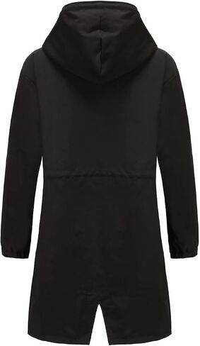 Ciguo Women's Long Raincoat Outdoor Lightweight Hooded Waterproof Jacket in Saudi Arabia