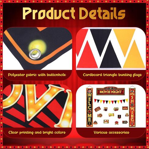 Shinyrelief 15 PCS Circus Decorations Carnival مخططة المظلة الشرفة لافتة الكرنفال موضوع الاتجاهية ترحيب في السيرك لمستلزمات حفلة عيد الميلاد in Kuwait
