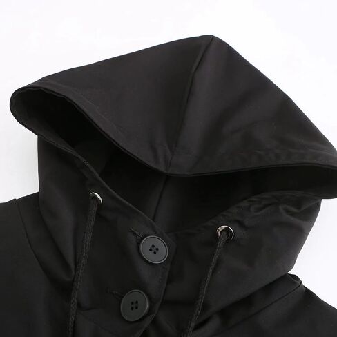 Ciguo Women's Long Raincoat Outdoor Lightweight Hooded Waterproof Jacket in Saudi Arabia
