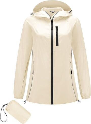 LOMON Lightweight Active Rain Jacket Hooded Water Resistant Raincoat Windbreaker Casual Jacket in Saudi Arabia