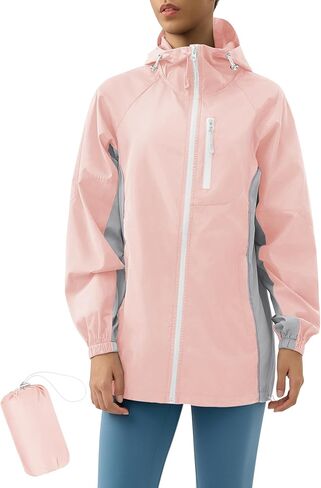 LOMON Lightweight Active Rain Jacket Hooded Water Resistant Raincoat Windbreaker Casual Jacket in Saudi Arabia