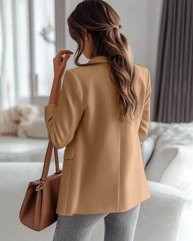 Riyiper Women's 3/4 Sleeve Blazer Open Front Blazer Jackets Casual Outfits Work Office Suit with Pockets in Saudi Arabia
