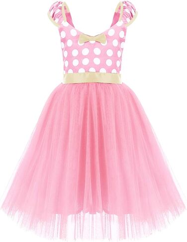 IWEMEK Girl Polka Dots Cosplay Birthday Princess Tutu Dress Up Fancy Christmas Ballet Leotard Costume with Headband in Saudi Arabia