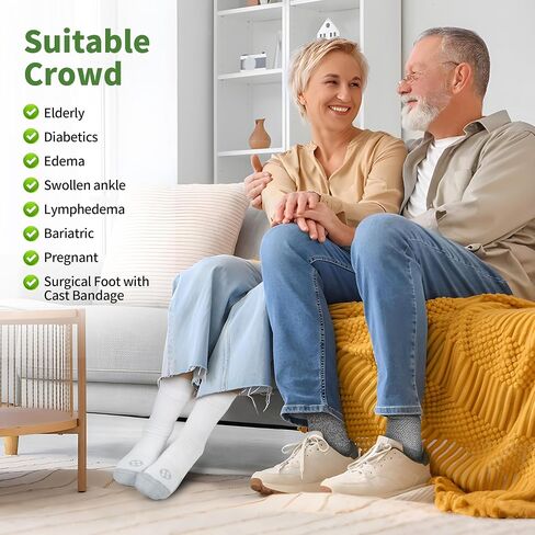 Diabetic Socks for Men,6 Pairs No Binding Crew Mens Diabetic Neuropathy Socks 9-12(White+Black+Dark Grey+Deep Grey+Sandy Color+Deep Blue-Large) in Saudi Arabia
