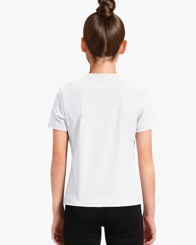 HASMES Girls Athletic Shirts Short Sleeve Active T-Shirts,Basic Tee Tops,Sports Activewear for Kids Teens in Kuwait