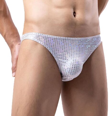 SEAUR Men's Sexy Bikini Briefs Low Rise Glitter Underwear Sissy Pouch Panties Breathable Stretch Underpants in Saudi Arabia