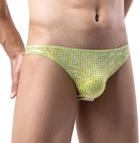 SEAUR Men's Sexy Bikini Briefs Low Rise Glitter Underwear Sissy Pouch Panties Breathable Stretch Underpants in Saudi Arabia