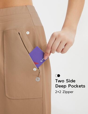 baleaf Women's 7" Athletic Running Shorts Long Workout Shorts High Waisted Quick Dry 4 Zipper Pockets UPF50+ in Kuwait