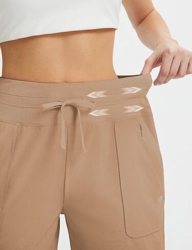 baleaf Women's 7" Athletic Running Shorts Long Workout Shorts High Waisted Quick Dry 4 Zipper Pockets UPF50+ in Kuwait