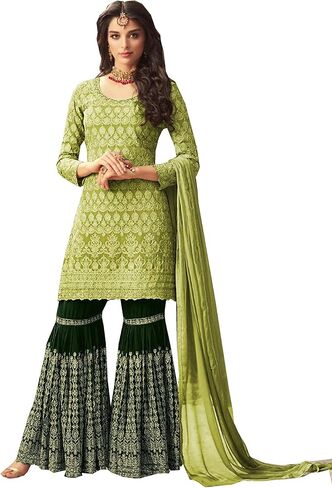 Fashion Indian Pakistani Sharara Palazzo Suit Wedding Party Wear Dress for Eid Ramzon Womens Suits 72002 Mohini in Kuwait