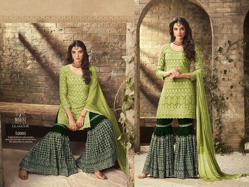 Fashion Indian Pakistani Sharara Palazzo Suit Wedding Party Wear Dress for Eid Ramzon Womens Suits 72002 Mohini in Kuwait