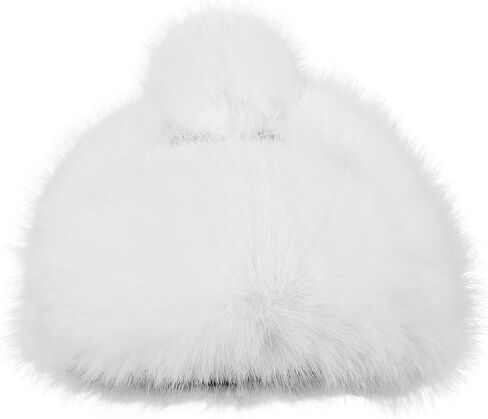 JIAHG Women Winter Warm Hat Faux Fur Trapper Cap with Pom Pom Furry Ushanka Earflap Russian Snow Hat for Skiing Cycling in Saudi Arabia