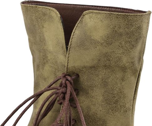 Mens Medieval Renaissance Cosplay Boots Halloween PU Leather Vintage Pirate Viking Shoes in Saudi Arabia