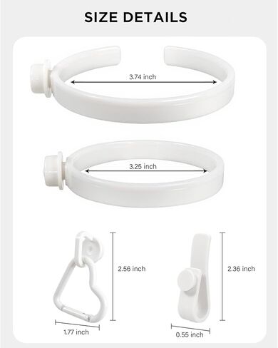 Letgo Stanley Cup Holder مع 4 Hooks ، Carabiner Key Chain Holder Charms ، المتوافق مع Stanley 30oz Cups و Bogg Bag Bag Southern Beach Accessories (White) in Kuwait