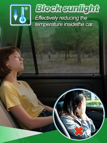 Car Window Shades for SUV - 4 Pack Stretchy Sun Shade Mesh Side Car Window Screen Covers for Camping Family Baby Pet Anti-Mosquito Privacy Protection When Parking in Kuwait