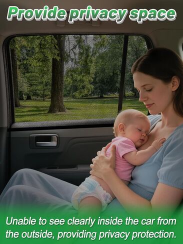 Car Window Shades for SUV - 4 Pack Stretchy Sun Shade Mesh Side Car Window Screen Covers for Camping Family Baby Pet Anti-Mosquito Privacy Protection When Parking in Kuwait