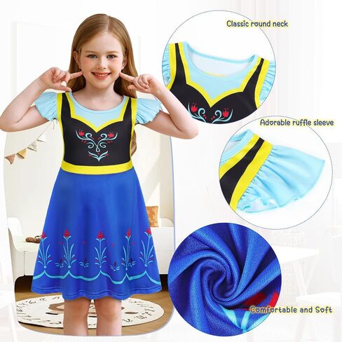 AmzBarley Doll and Girl Matching Nightgown Princess Pajamas Night Gown Dress for Girls and 18" Dolls Clothes in Saudi Arabia
