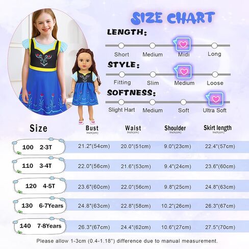 AmzBarley Doll and Girl Matching Nightgown Princess Pajamas Night Gown Dress for Girls and 18" Dolls Clothes in Saudi Arabia