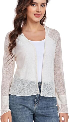 Womens Bolero Shrugs for Evening Dresses Elegant Cropped Shrug Long Sleeve Cardigan Lightweight Knit Cover Up in Saudi Arabia