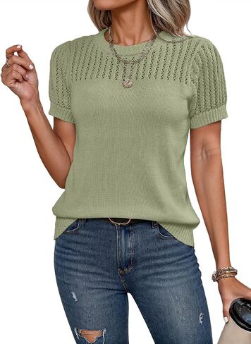 Dokotoo Womens Summer Tops Dary Disy Crewneck قمصان قصيرة الأكمام صلبة جوف in Kuwait