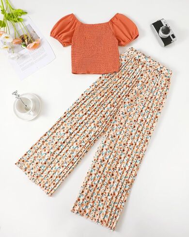 Xuanhao Toddler Girls Girls Clothes Summer Puff Sleeve قميص قميص أعلى سروال الساقين ملابس ملابس الأطفال in Kuwait