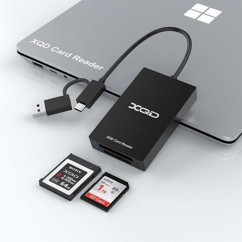 قارئ بطاقات XQD، قارئ بطاقات USB 3.0 XQD SD قارئ بطاقات ذاكرة Sony XQD 2 في 1 قارئ بطاقات ذاكرة 5 جيجابت في الثانية فائق السرعة متوافق مع سلسلة Sony G/M، بطاقة Lexar 2933x/1400x USB Mark XQD، بطاقة SD/SDHC لـ Wins/Mac in Kuwait