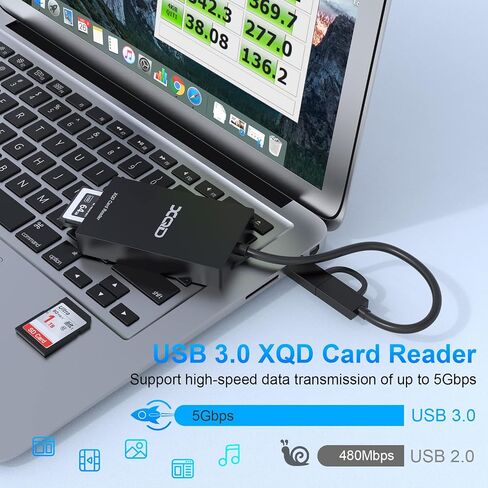 قارئ بطاقات XQD، قارئ بطاقات USB 3.0 XQD SD قارئ بطاقات ذاكرة Sony XQD 2 في 1 قارئ بطاقات ذاكرة 5 جيجابت في الثانية فائق السرعة متوافق مع سلسلة Sony G/M، بطاقة Lexar 2933x/1400x USB Mark XQD، بطاقة SD/SDHC لـ Wins/Mac in Kuwait