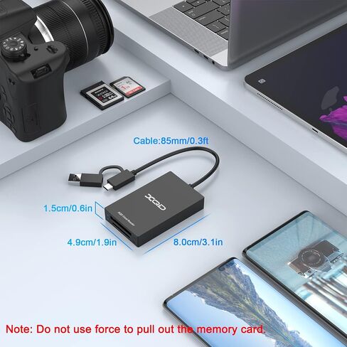 قارئ بطاقات XQD، قارئ بطاقات USB 3.0 XQD SD قارئ بطاقات ذاكرة Sony XQD 2 في 1 قارئ بطاقات ذاكرة 5 جيجابت في الثانية فائق السرعة متوافق مع سلسلة Sony G/M، بطاقة Lexar 2933x/1400x USB Mark XQD، بطاقة SD/SDHC لـ Wins/Mac in Kuwait