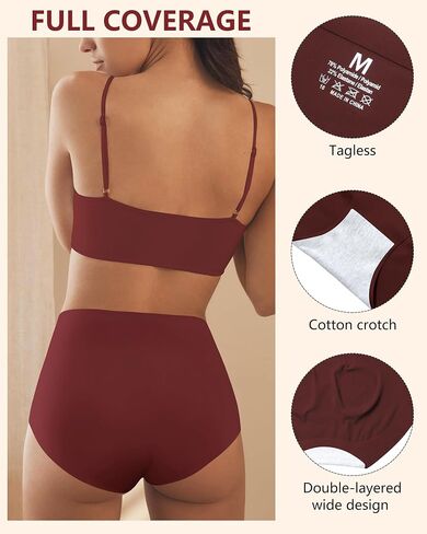 Seamless High Waisted Underwear For Women No Show Tummy Control Panties Full Coverage Soft Briefs 5 Pack S-XXL in Saudi Arabia