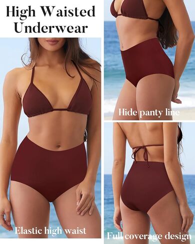 Seamless High Waisted Underwear For Women No Show Tummy Control Panties Full Coverage Soft Briefs 5 Pack S-XXL in Saudi Arabia