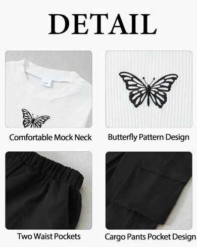 Tween Teen Teen Girls Trendy Preppy Clothes Fall Winter Winter Compities Long Crop Top Pants Contensing Set Size 7-16 in Saudi Arabia