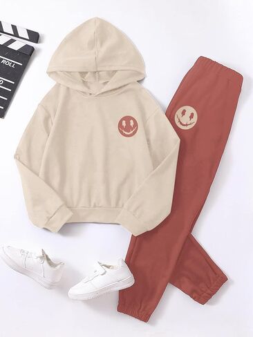 Soly Hux Girl's Sweatsuit 2 قطعة ملابس رسمية غير رسمية طويلة الأكمام هوديز من النوع الثقيل والرواد العرق in Kuwait