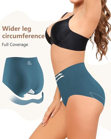 Seamless High Waisted Underwear For Women No Show Tummy Control Panties Full Coverage Soft Briefs 5 Pack S-XXL in Saudi Arabia