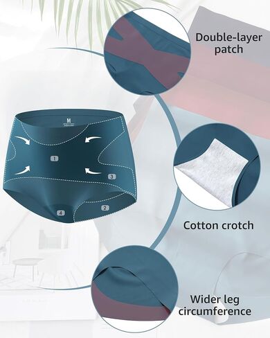 Seamless High Waisted Underwear For Women No Show Tummy Control Panties Full Coverage Soft Briefs 5 Pack S-XXL in Saudi Arabia