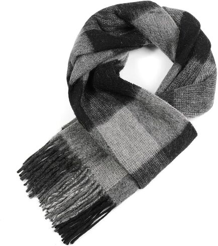 Wool Winter scarf Plaid scarf Soft Warm Tartan checkered Striped Fashion Scarf Classic for Women Men Scarves in Saudi Arabia