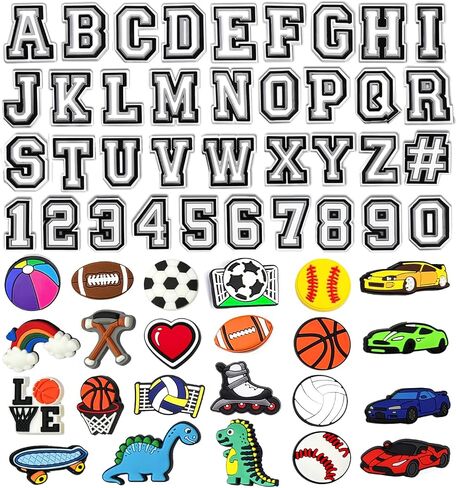Fannoday Different Charms For Decoration, 25 30 50 60 Pack PVC Random Different Charms Football Basketball Baseball Softball Soccer Decoration Charms for Decoration in Saudi Arabia