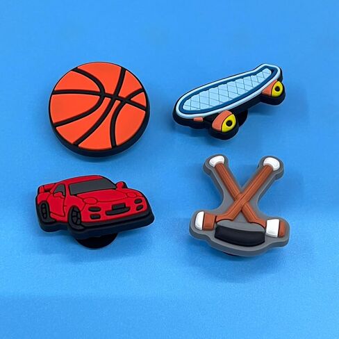 Fannoday Different Charms For Decoration, 25 30 50 60 Pack PVC Random Different Charms Football Basketball Baseball Softball Soccer Decoration Charms for Decoration in Saudi Arabia