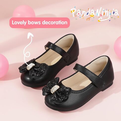PANDANINJIA Flower Girl Shoes Toddler Little Kid Ballet Flats Pearls Wedding Party Mary Jane Girls Dress Shoes in Saudi Arabia