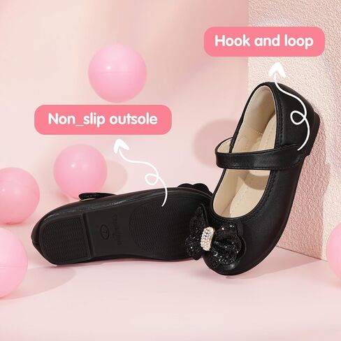 PANDANINJIA Flower Girl Shoes Toddler Little Kid Ballet Flats Pearls Wedding Party Mary Jane Girls Dress Shoes in Saudi Arabia