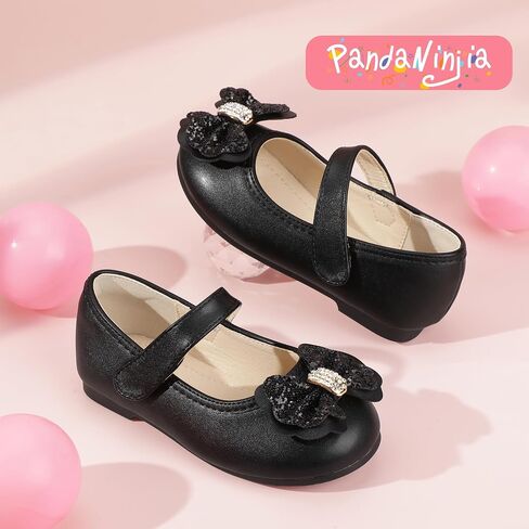 PANDANINJIA Flower Girl Shoes Toddler Little Kid Ballet Flats Pearls Wedding Party Mary Jane Girls Dress Shoes in Saudi Arabia