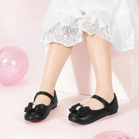 PANDANINJIA Flower Girl Shoes Toddler Little Kid Ballet Flats Pearls Wedding Party Mary Jane Girls Dress Shoes in Saudi Arabia